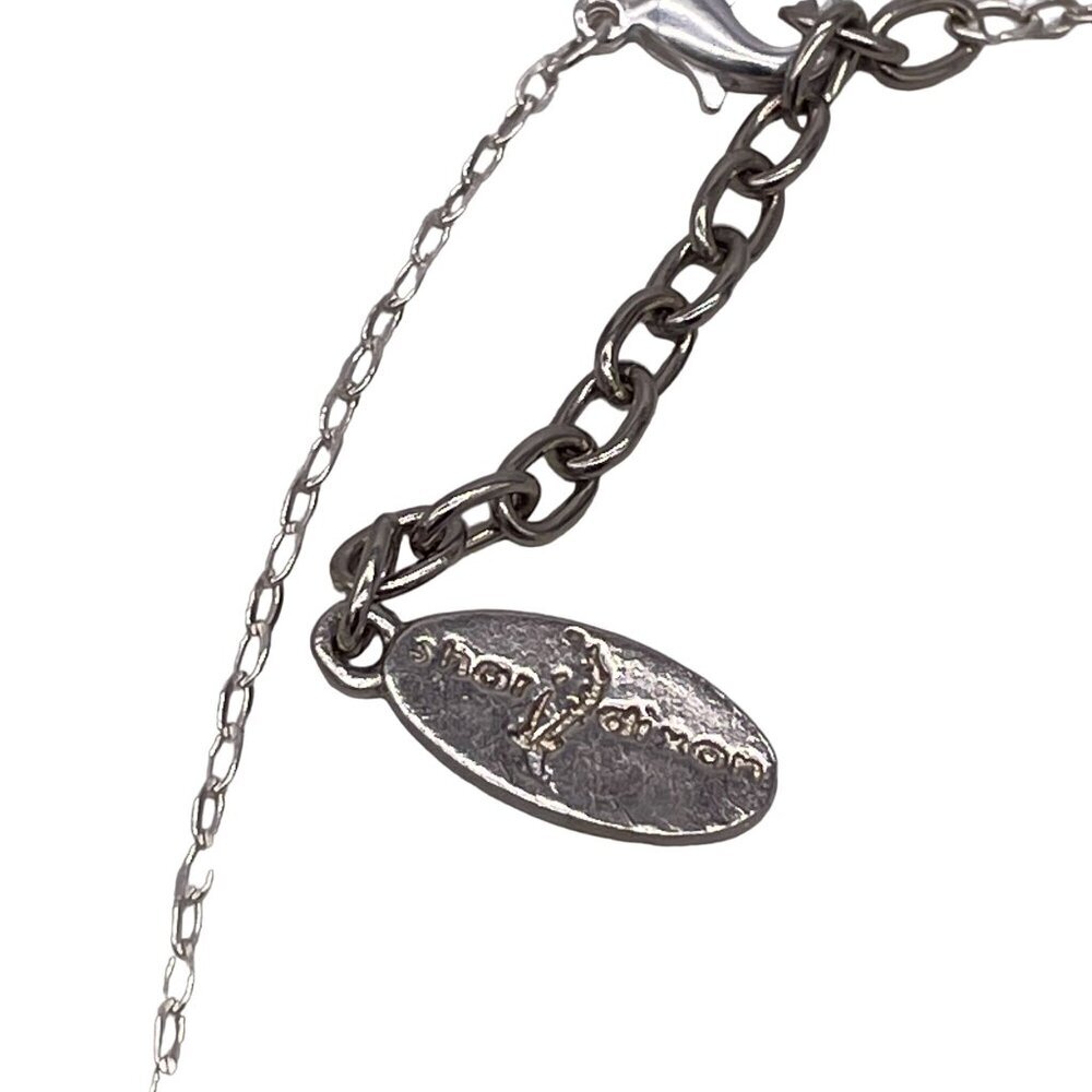 NWT Shari Dixon Pressed Flower Pendant Chain Necklace Silver Tone Spring Fashion - Picture 5 of 5